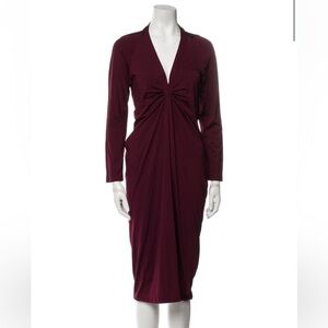 dries van noten burgundy dress